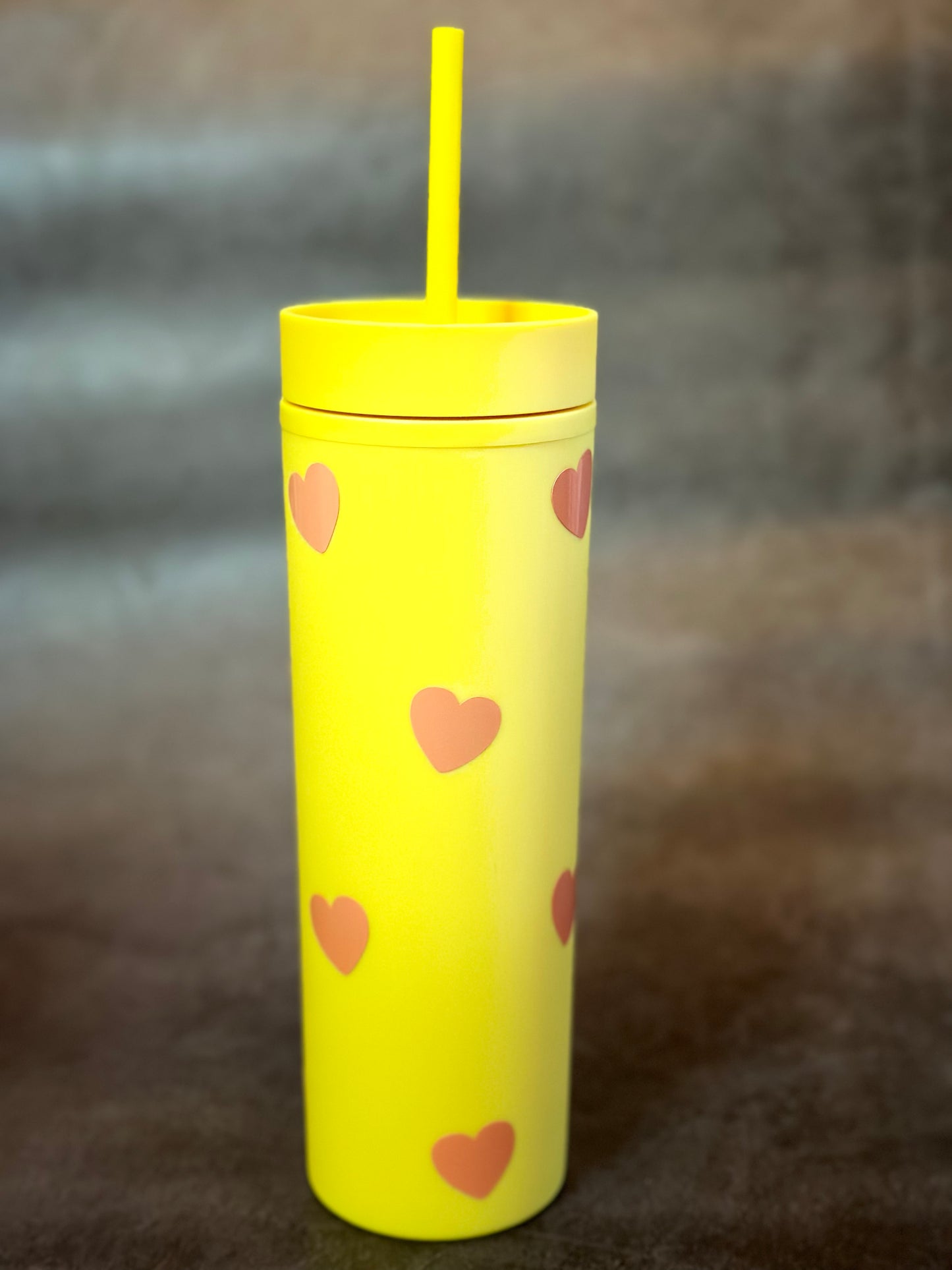 16oz Matte Tumbler Cup | Canary Hearts