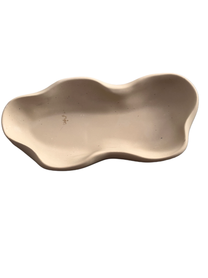 Large deep irregular dish plate
