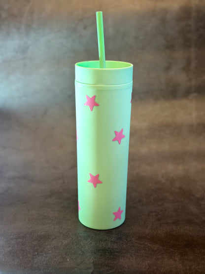 16oz Matte Tumbler Cup | Honeydew Stars