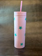 16oz Matte Tumbler Cup | Lilac Stars