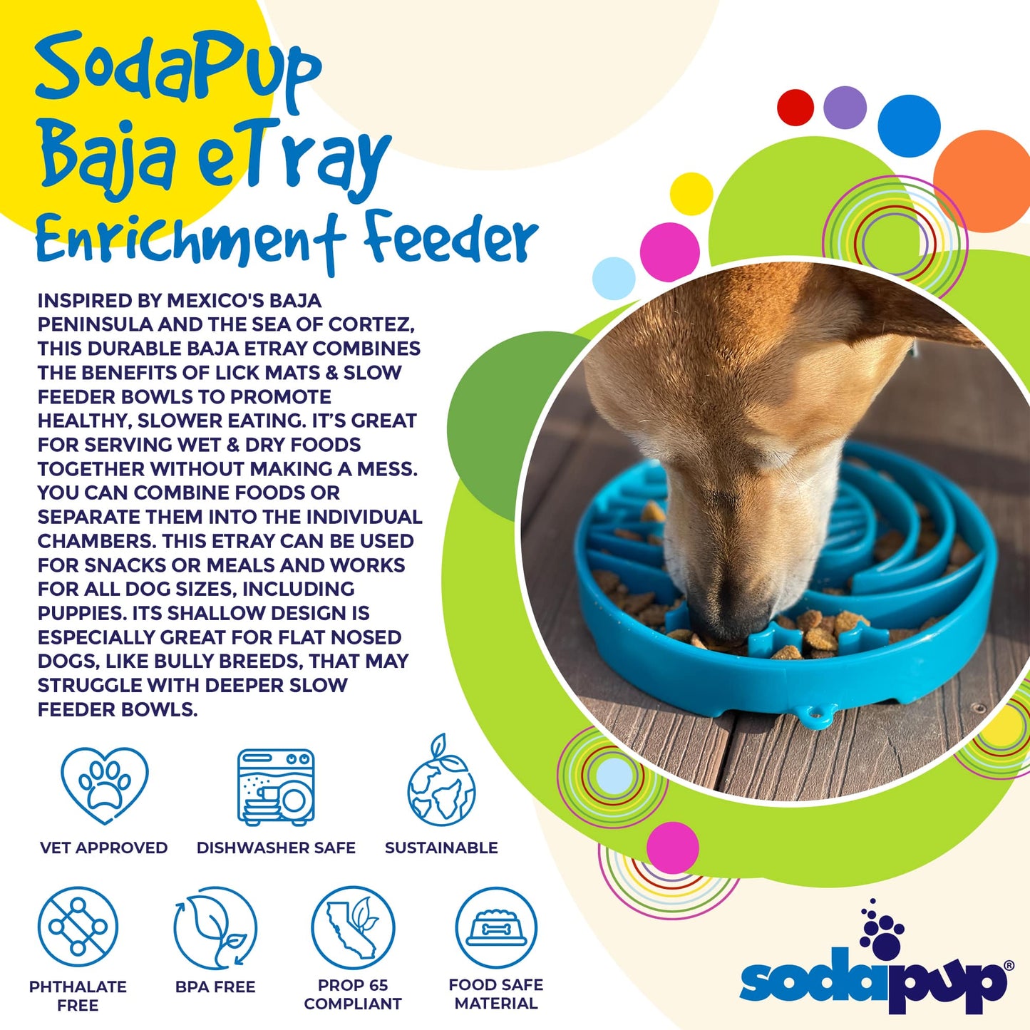 Baja Design eTray Shallow Slow Feeder Bowl for Dogs