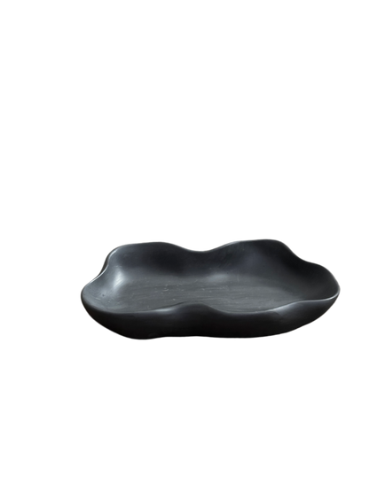Large deep irregular dish plate