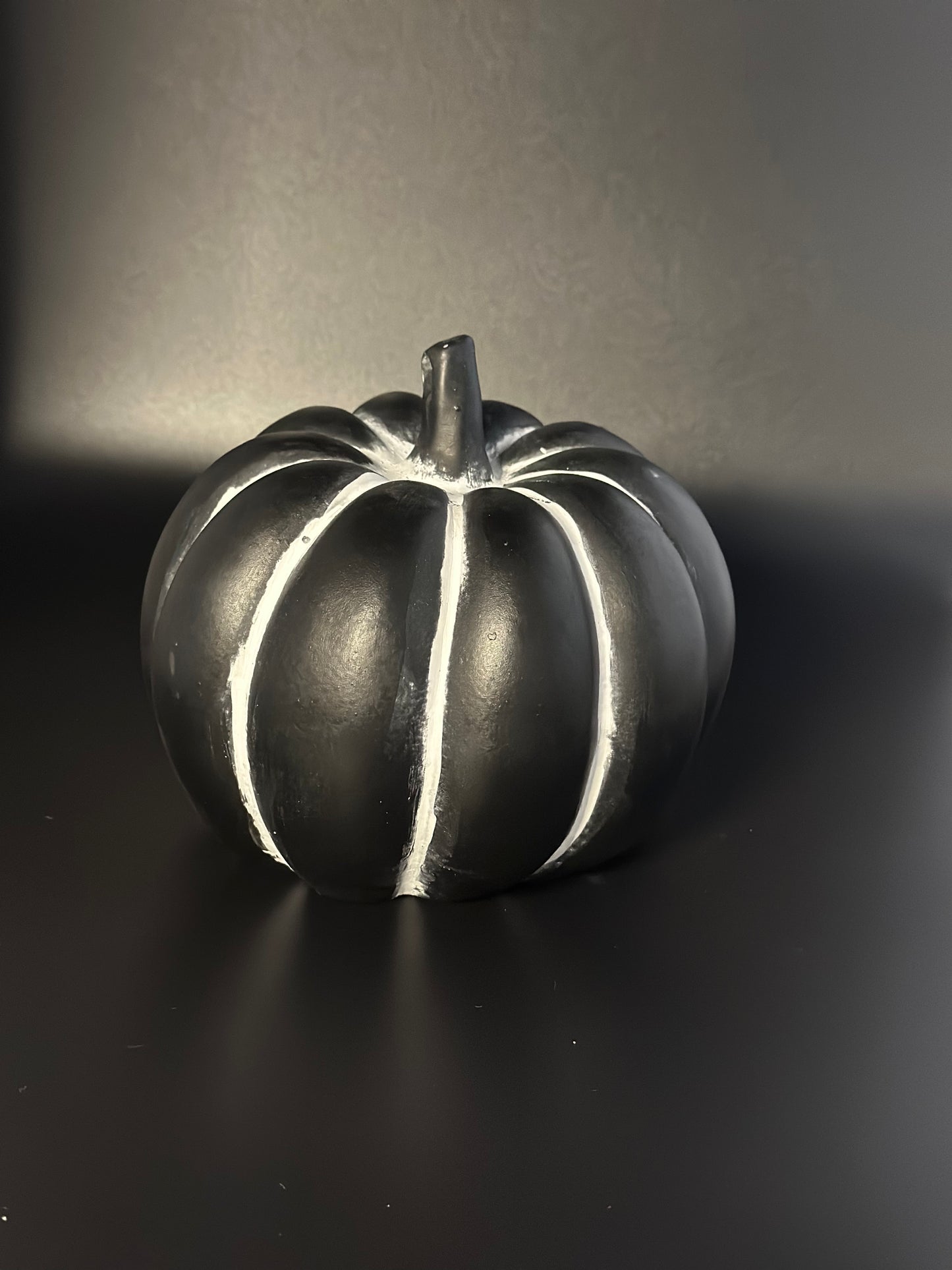 Black Cement Pumpkin, 12cm