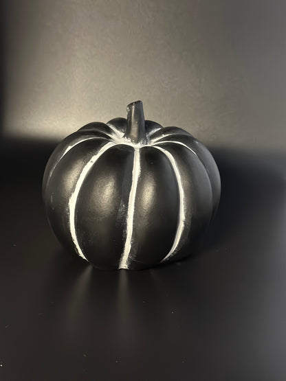 Black Cement Pumpkin, 12cm