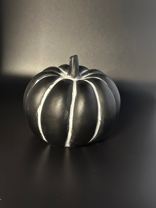 Black Cement Pumpkin, 12cm