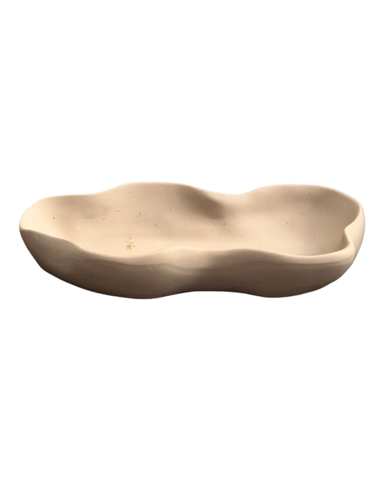 Large deep irregular dish plate
