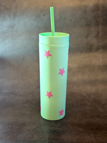 16oz Matte Tumbler Cup | Honeydew Stars