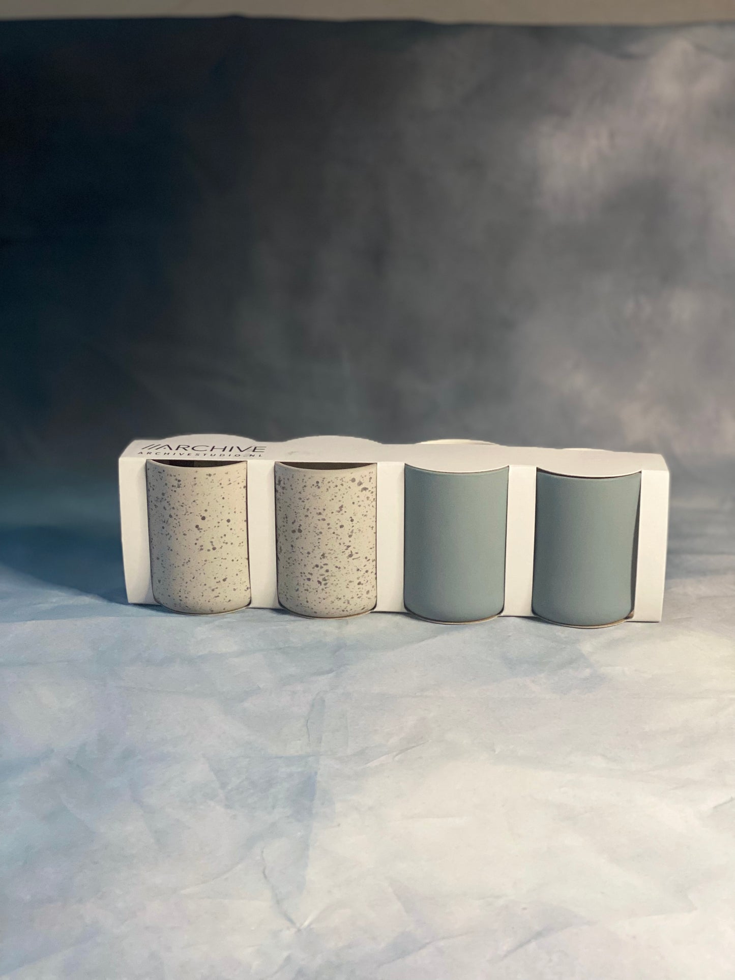 Set of 4 (Teal & Speckled) Coffee Cups