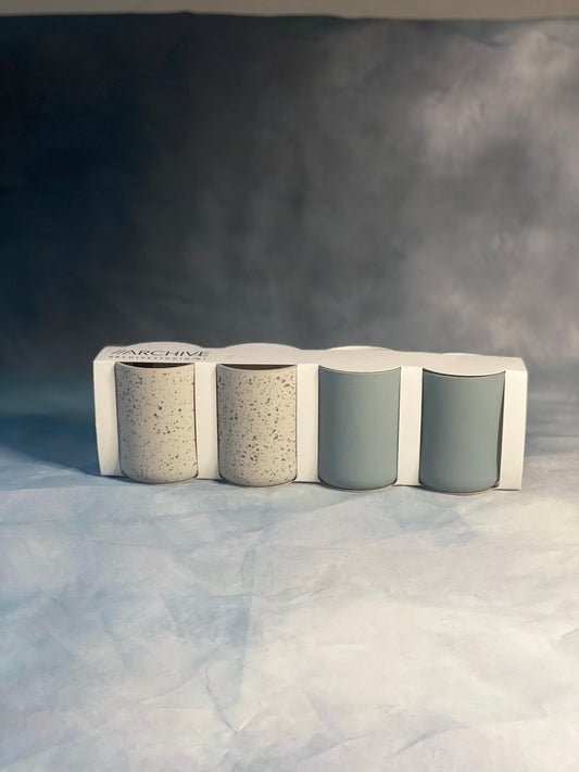 Set of 4 (Teal & Speckled) Coffee Cups